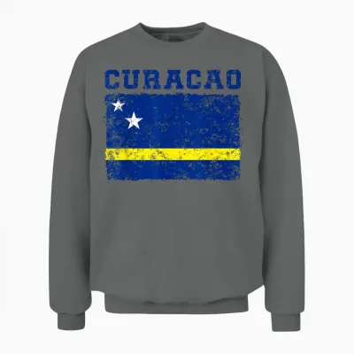 Curacao Flagge Herren Damen Sport Unterstützung Curacao Unisex Sweatshirt - Graphite Heather