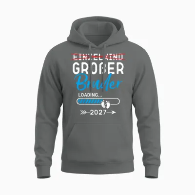 Kinder Einzelkind Großer Bruder Loading 2027, Großer Bruder 2027 Unisex Hoodie - Graphite Heather