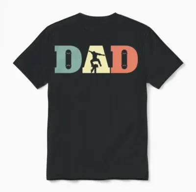 Skateboard Dad Retro Unisex T-Shirt - Black