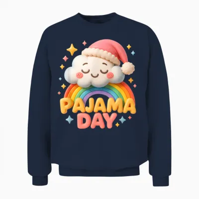 Pajama Day School Spirit Week Sleepy Cloud Teacher Student Unisex Sweatshirt - Navy
