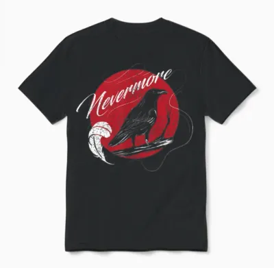 Nevermore Funny Literature Unisex T-Shirt - Black