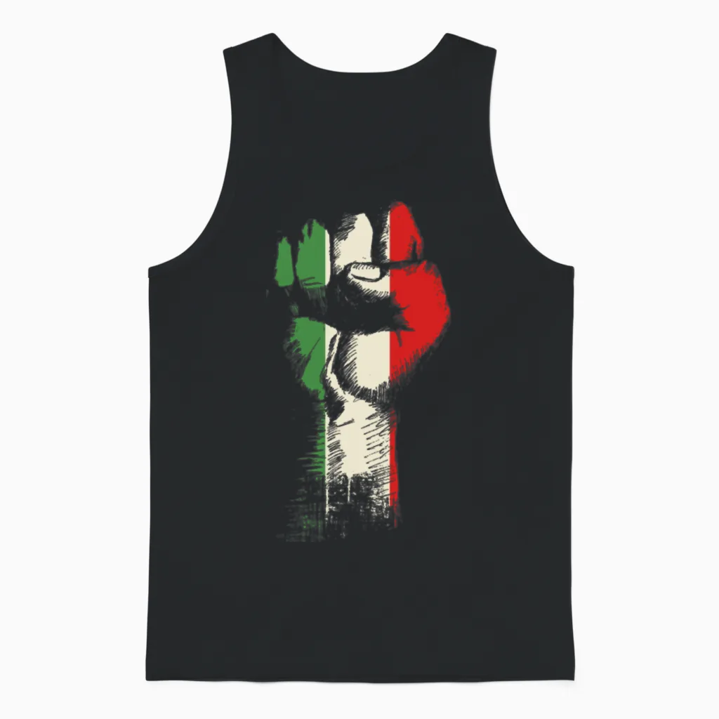 Italy Unisex Tank Top in Black