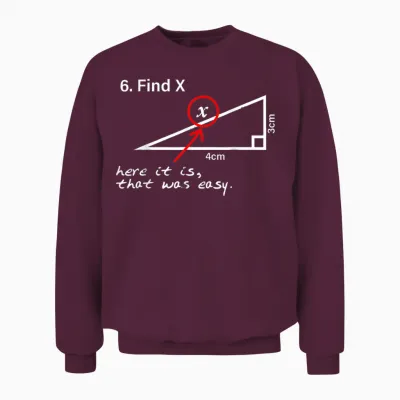 Find X Here It Is That Was Easy Lustiger Mathe-Liebhaber Unisex Sweatshirt - Maroon