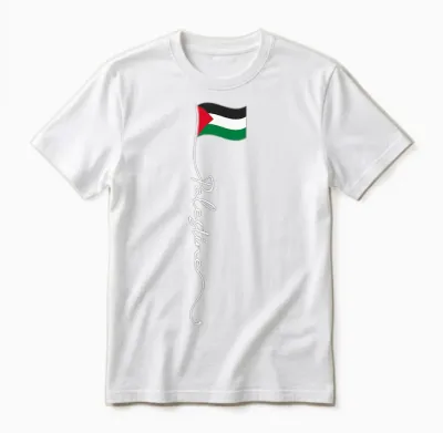 Palestine Flag Pride Unisex T-Shirt - White
