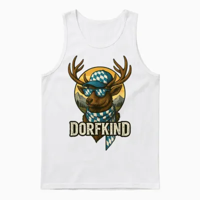 Dorfkind Bayern Herren Trachtenshirt Kinder Jungen Trachten Unisex Tank Top - White