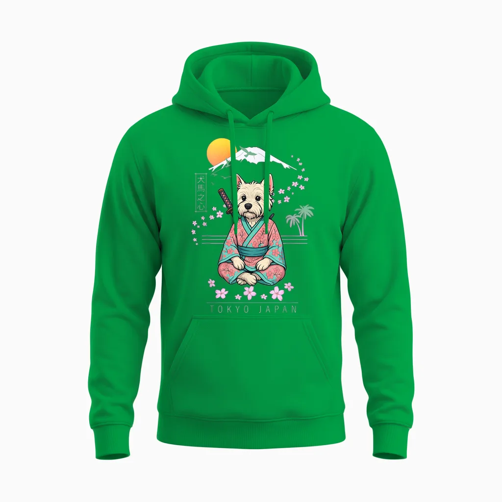 West Highland White Terrier Unisex Hoodie in Irish Green