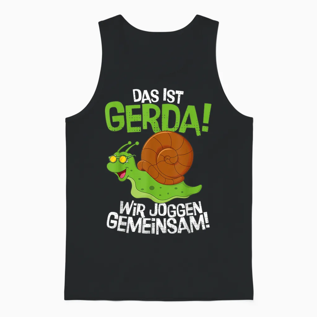 Lustige Schnecke Gerda & Ich Joggen Gemeinsam Running Unisex Tank Top in Black