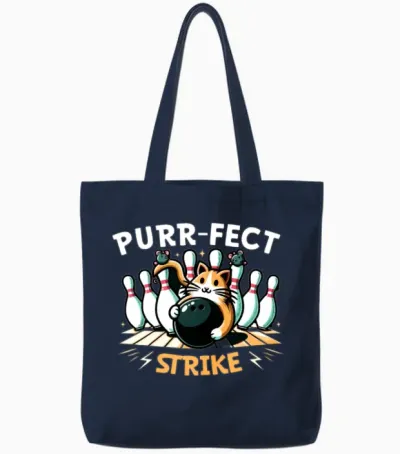 Funny Bowling Team Bowler Strike Bowling Club Tote Bags - Navy