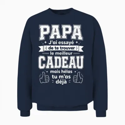 Fete Des Peres Idea Personalise for Dad Unisex Sweatshirt - Navy