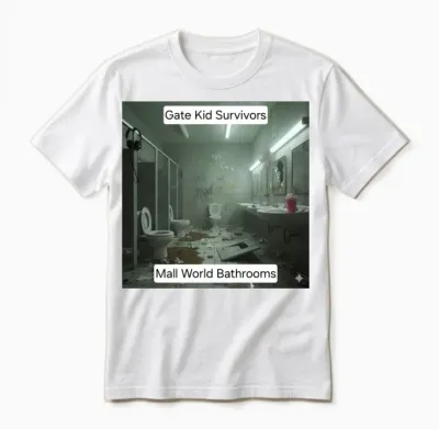 Gate Program Mall World Bathroom Unisex T-Shirt - White