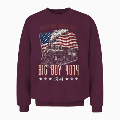 Big Boy 4014 American Steam Train Vintage Men Women Unisex Sweatshirt - Maroon
