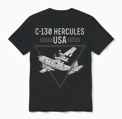 C 130 Hercules Us Airborne Fighter Pilot Unisex T-Shirt - Black