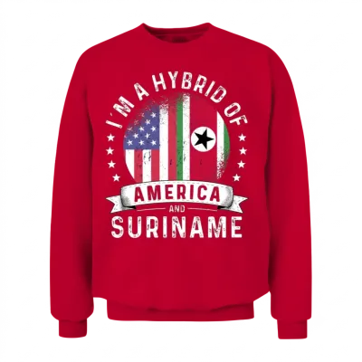 Suriname American Patriot Funny Flag Humor Unisex Sweatshirt - Red