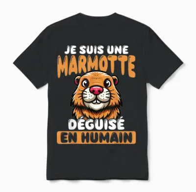 Je Suis Une Marmot Disguised as a Human Unisex T-Shirt - Black
