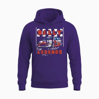 Rally Legends Racing Rally Sport T-Shirt, Black, S Unisex Hoodie - Purple