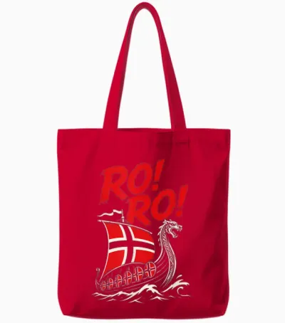 Ro Ro Norwegen Lustiges Wikingerschiff Heia Norge Norwegische Fans Tote Bags - Red