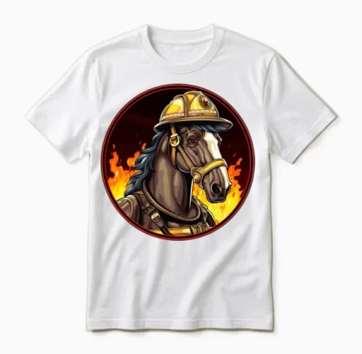 Firefighter Horse - Lovers Unisex T-Shirt in White