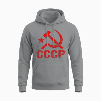 Hammer and Sickle of Communist Cccp of Soviet Russia. T-Shirt, Black Unisex Hoodie - Sport Grey