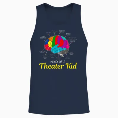 Mind of a Theater Kid Brain Musical Theatre Gift for Nerd Unisex Tank Top - Navy