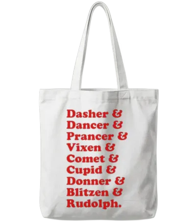 Reindeer Names Tote Bags - White