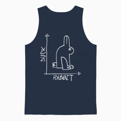 Rabbit Duck Diagram Unisex Tank Top - Navy