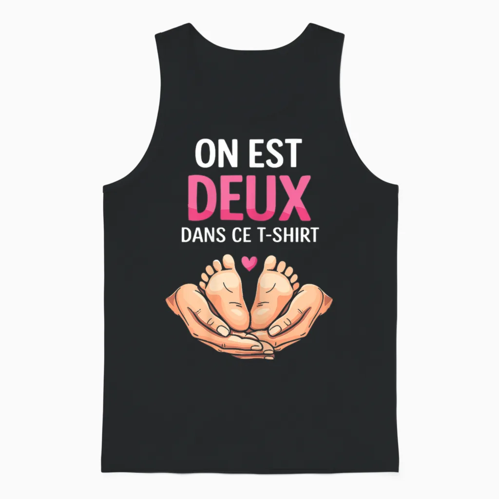 Pregnancy Announcement One Is Two in This Unisex Tank Top in Black