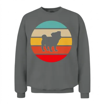 Pug Retro Unisex Sweatshirt - Graphite Heather