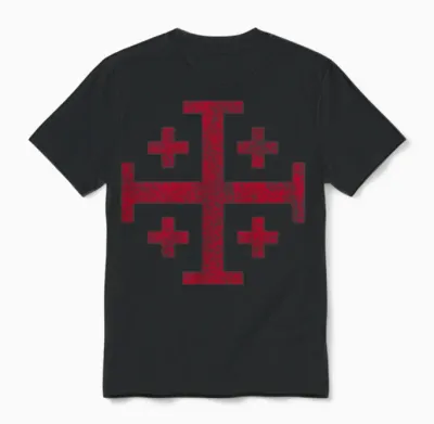 Knight's Templar Jerusalem Cross Kingdom Of Unisex T-Shirt - Black