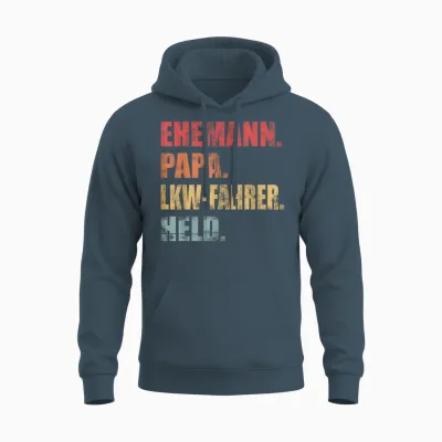 Lkw-Fahrer Papa Vater Ehemann Lastwagen Lkw Fahrer Vatertag Unisex Hoodie - Dark Heather