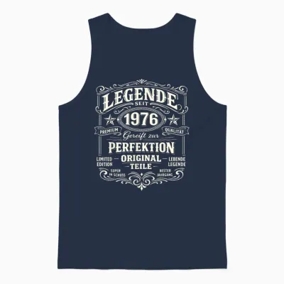 50th Birthday Man Woman 50 Years Decoration 1976 Gift Funny Unisex Tank Top - Navy