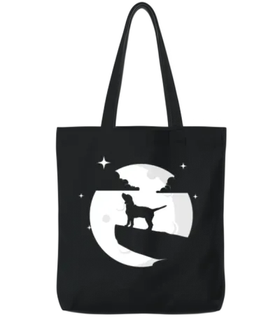 Dogfather Dog Daddy Dog Mom Dog Lover Beagle Dog Tote Bags - Black