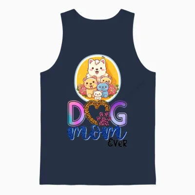 Dog Mom , Best Dog Mom Ever Dog Mom Design Dog Unisex Tank Top - Navy