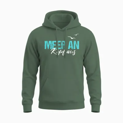 Meer an Kopf Aus Nordsee Küste Hamburg Urlaub Sehnsucht Unisex Hoodie - Military Green