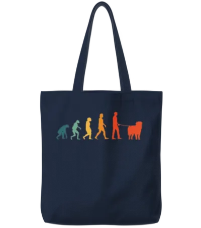 Leonberger Evolution Retro Tote Bags - Navy