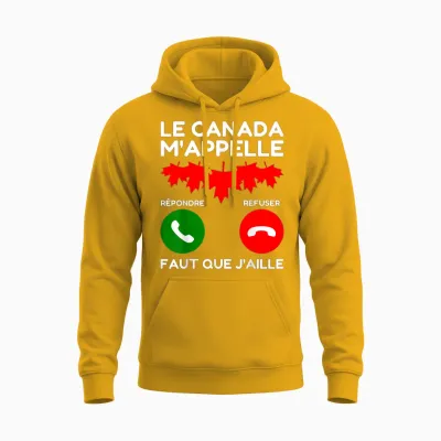 I Bar in Canada Maple Leaf: Canada Calls Me Unisex Hoodie - Gold