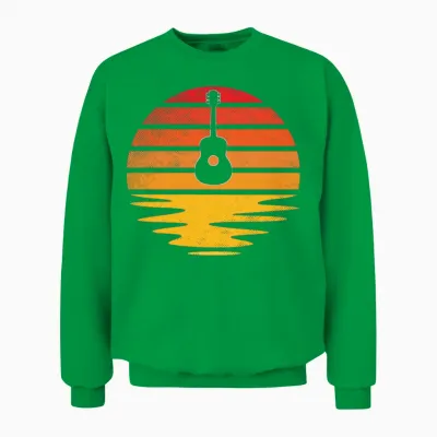 Guitar Retro Unisex Sweatshirt - Irish Green