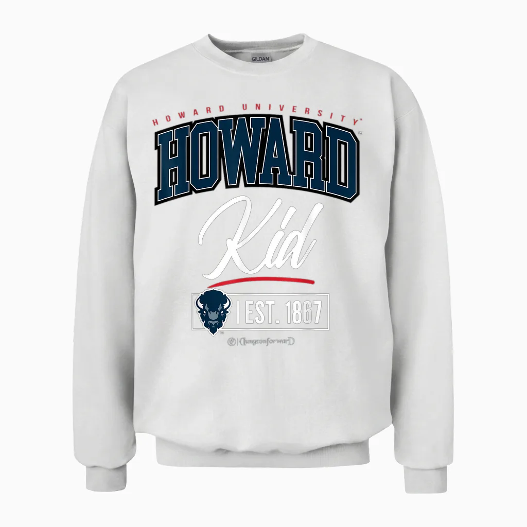 Howard University - Hu Hbcu Kid Unisex Sweatshirt in White