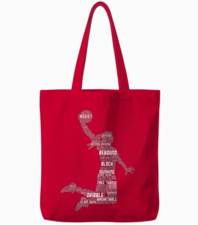 Basketball Girl Women Kids Girls T-Shirt Small Tote Bags - Red