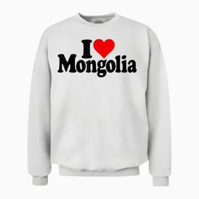 I Love Heart Mongolia Mongolia Culture Mongolienne Unisex Sweatshirt - White