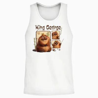 Disney and Pixar's Hoppers King George King of the Beavers Unisex Tank Top - White