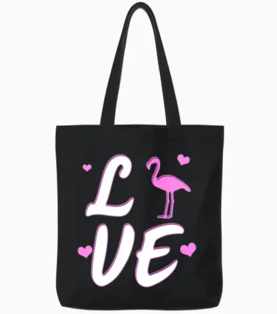 Flamingo Pink Bird Animal Trend Flamingoe Gift Tote Bags - Black