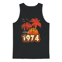 1974 Vintage Sunset — Summer & Beach Gift Unisex Tank Top - Black – 1