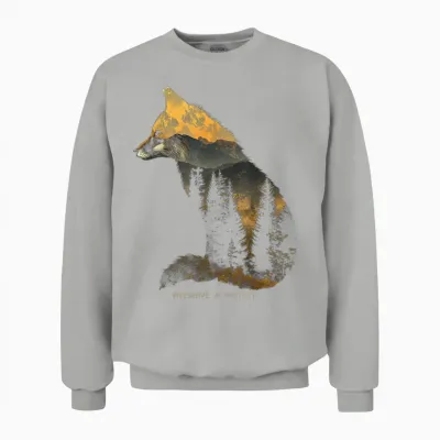 Fuchs Protect Preserve Hiking Camping Hunter Outdoor Nature Unisex Sweatshirt - Ash