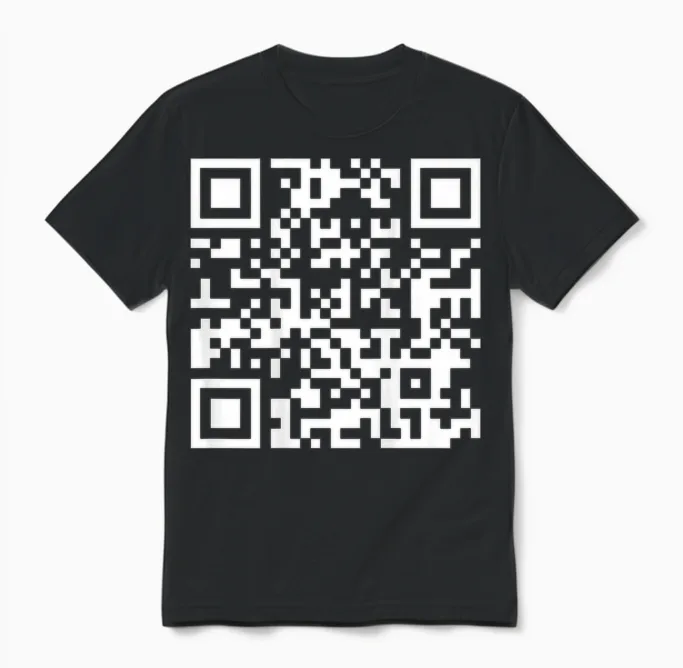 (auf Der Rückseite) Lustiger Qr Fck off Code Spruch Zitat Für Männer Frauen Unisex T-Shirt in Black