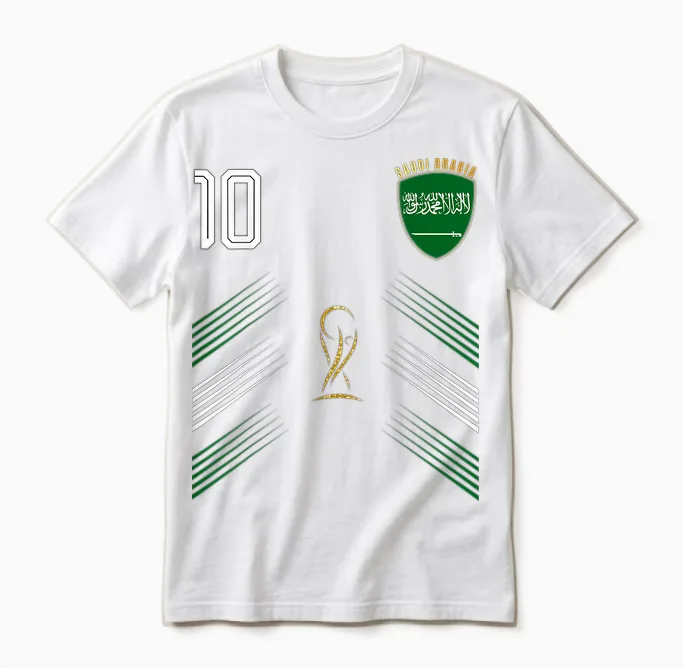 Saudi Arabia Flag Saudi Arabian Pride Lovers Retro Unisex T-Shirt in White