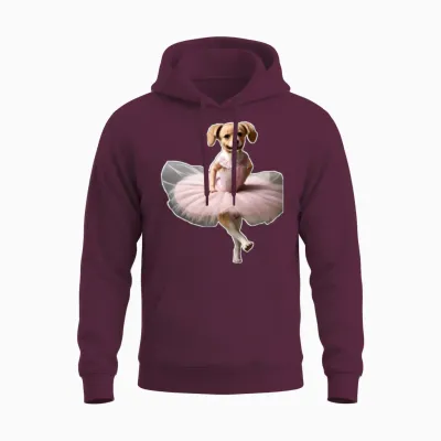 Dancing Dog Unisex Hoodie - Maroon