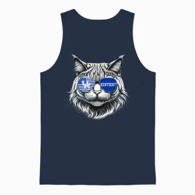 Cat Lovers Graphic Last Name Kentucky Retro Vintage Funny T-Shirt for Men Women Girls Kids Unisex Tank Top - Navy