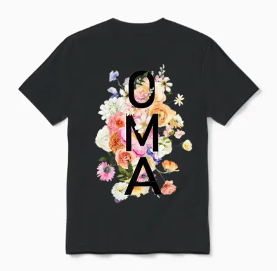 Oma Wildblumen Oma Frauen Muttertag Weihnachten Unisex T-Shirt - Black