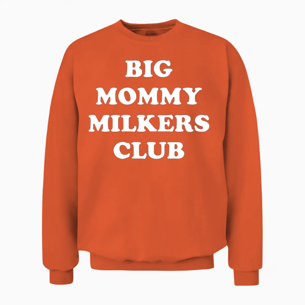 Big Mommy Milkers Club Mom Unisex Sweatshirt in Orange
