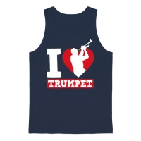 I Love Trumpet Funny Trumpet Player Gift Unisex Tank Top - Navy – 1
